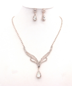 Rhinestone Necklace with Earrings NB300616 RGCL